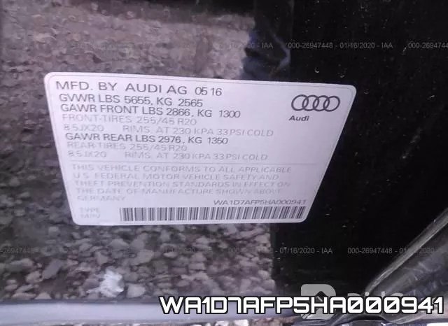 WA1D7AFP5HA000941 фото 8