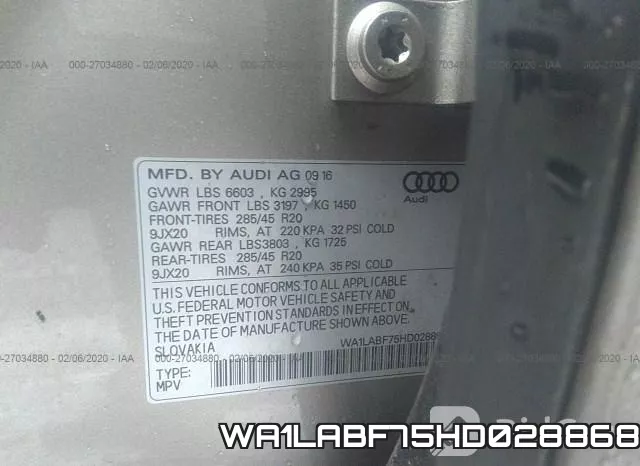 WA1LABF75HD028868 фото 8