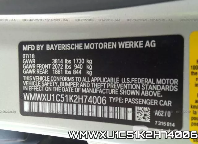 WMWXU1C51K2H74006 фото 8