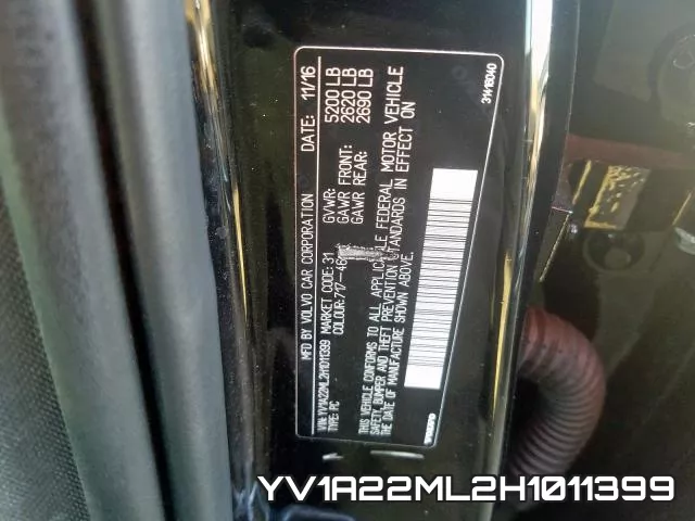 YV1A22ML2H1011399 фото 2