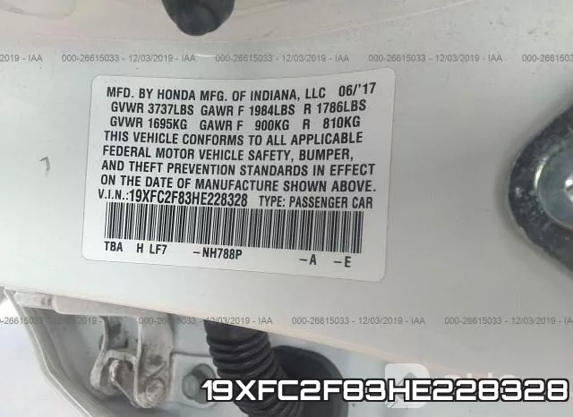 19XFC2F83HE228328 фото 9