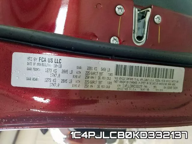 1C4PJLCB0KD332137 фото 2