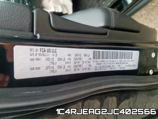 1C4RJEAG2JC402566 фото 2