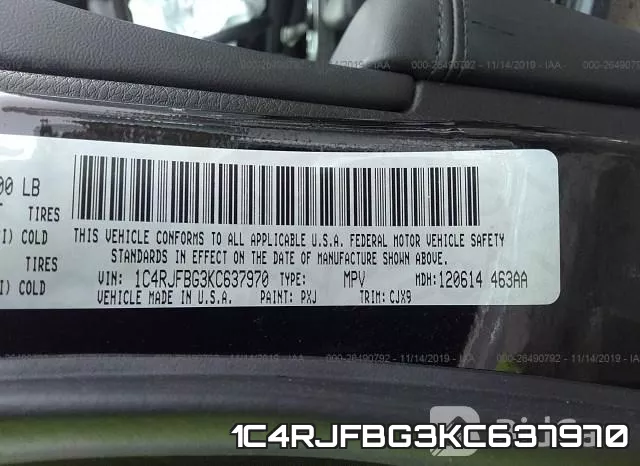 1C4RJFBG3KC637970 фото 5