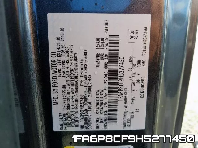 1FA6P8CF9H5277450 фото 2