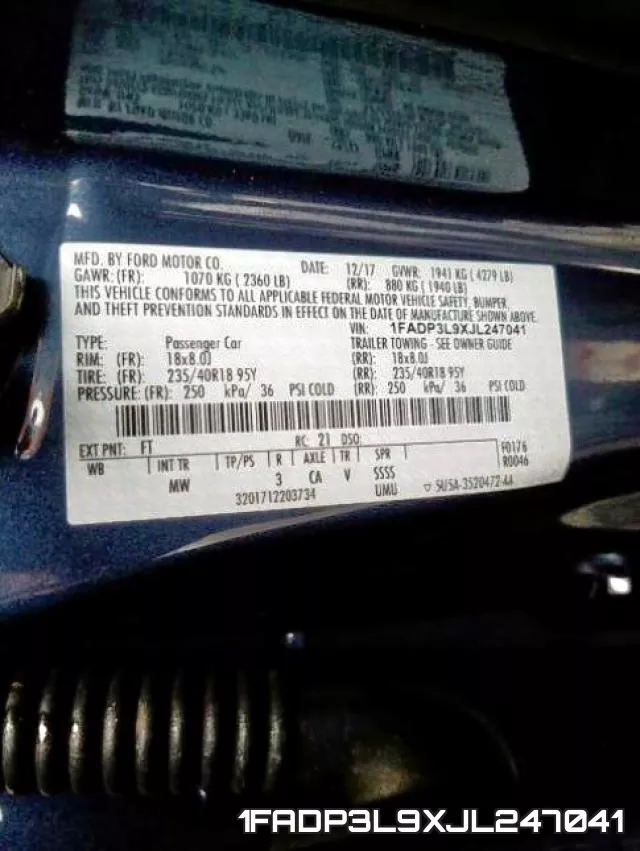 1FADP3L9XJL247041 фото 2