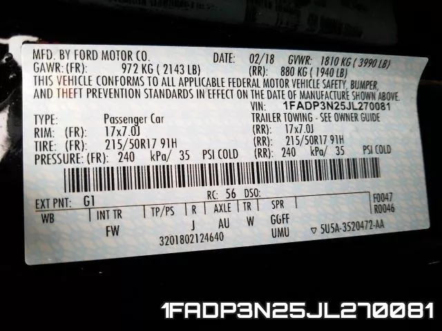 1FADP3N25JL270081 фото 2