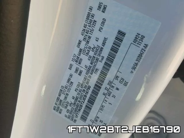 1FT7W2BT2JEB16790 фото 2