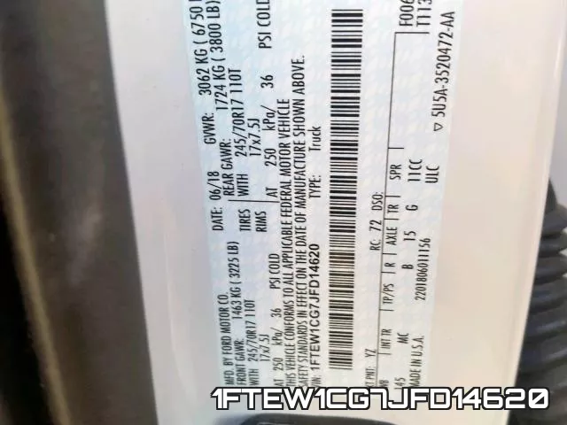 1FTEW1CG7JFD14620 фото 2