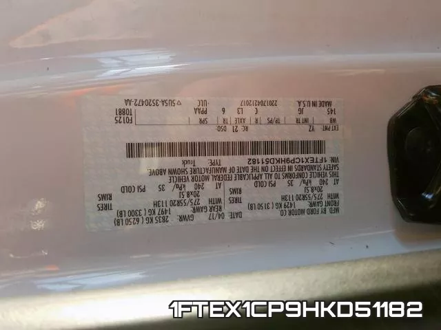 1FTEX1CP9HKD51182 фото 2