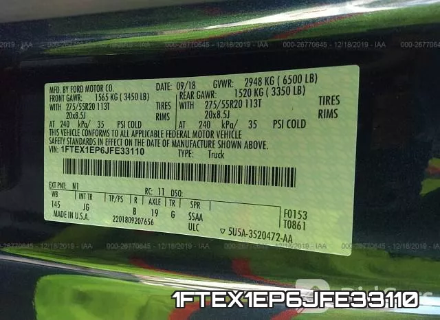1FTEX1EP6JFE33110 фото 7