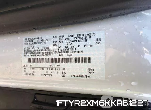 1FTYR2XM6KKA61227 фото 10