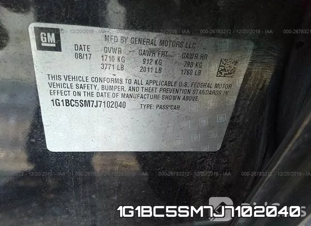 1G1BC5SM7J7102040 фото 7