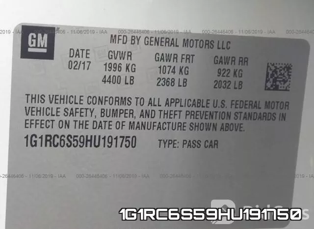 1G1RC6S59HU191750 фото 5