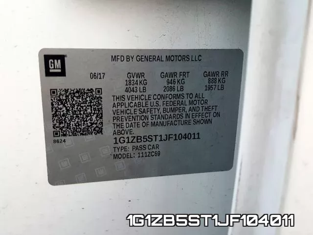 1G1ZB5ST1JF104011 фото 2