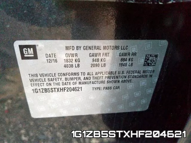 1G1ZB5STXHF204621 фото 2