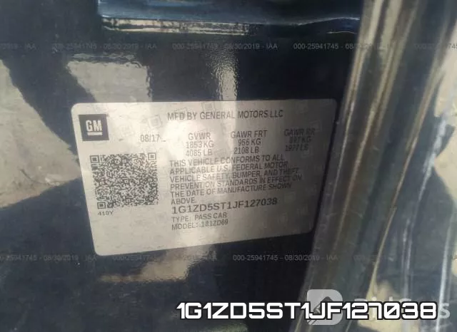 1G1ZD5ST1JF127038 фото 9