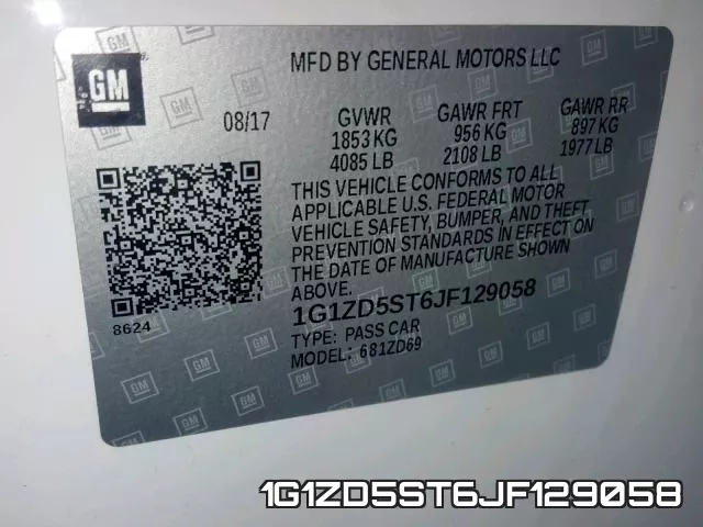 1G1ZD5ST6JF129058 фото 2