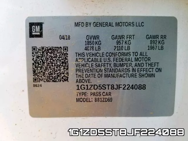 1G1ZD5ST8JF224088 фото 2