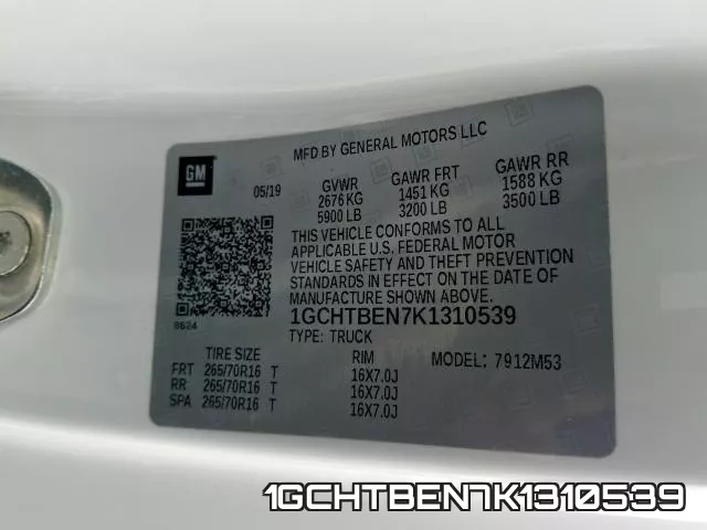1GCHTBEN7K1310539 фото 2