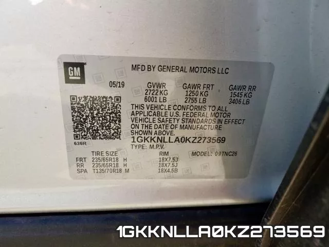 1GKKNLLA0KZ273569 фото 2