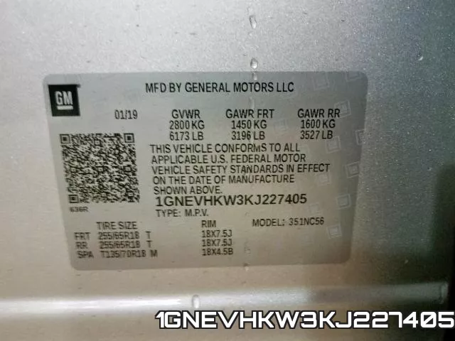 1GNEVHKW3KJ227405 фото 2