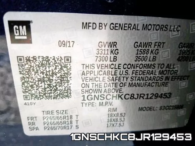 1GNSCHKC8JR129453 фото 2