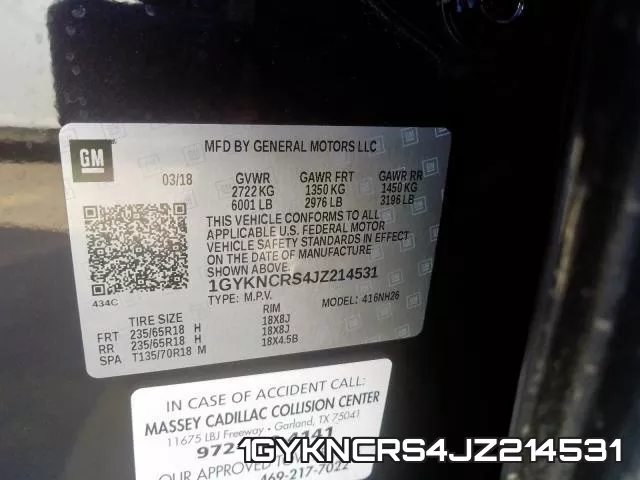 1GYKNCRS4JZ214531 фото 2