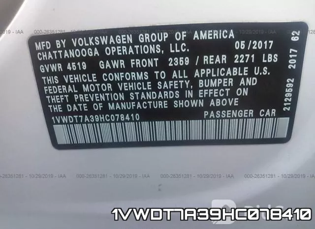 1VWDT7A39HC078410 фото 10