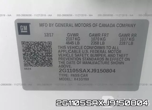 2G1105SAXJ9150804 фото 9