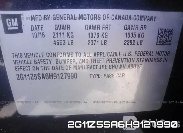 2G11Z5SA6H9127990 фото 6
