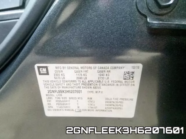 2GNFLEEK3H6207601 фото 2