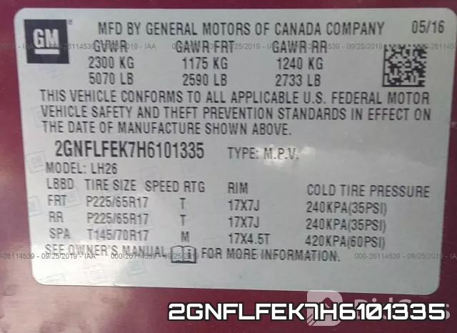 2GNFLFEK7H6101335 фото 6