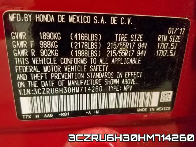 3CZRU6H30HM714260 фото 2