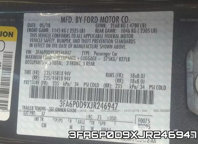 3FA6P0D9XJR246947 фото 9