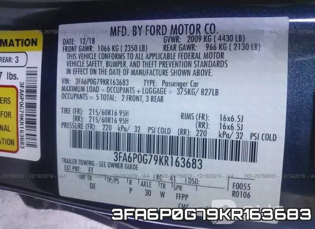 3FA6P0G79KR163683 фото 5