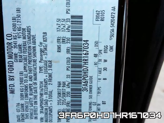 3FA6P0HD7HR167034 фото 2