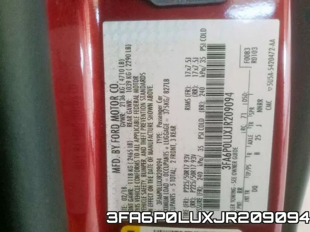3FA6P0LUXJR209094 фото 2