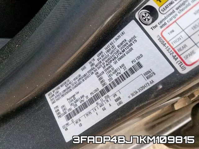 3FADP4BJ7KM109815 фото 2