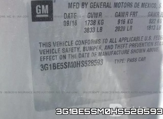 3G1BE5SM0HS528593 фото 8