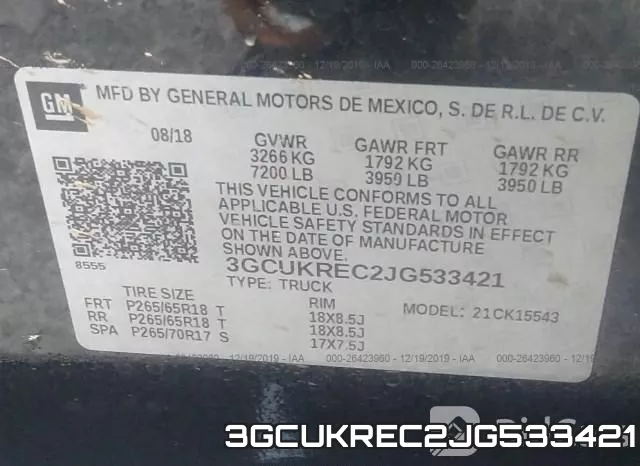 3GCUKREC2JG533421 фото 8
