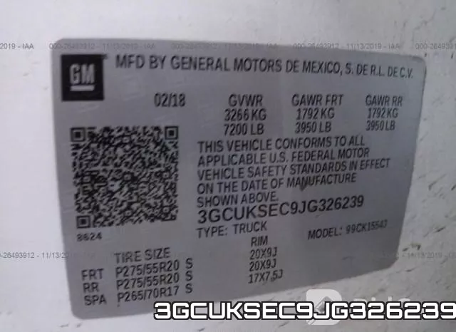 3GCUKSEC9JG326239 фото 6