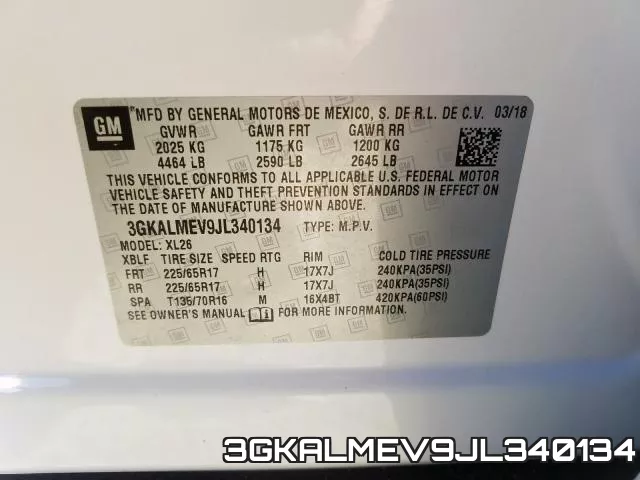 3GKALMEV9JL340134 фото 2