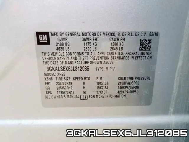 3GKALSEX6JL312085 фото 2