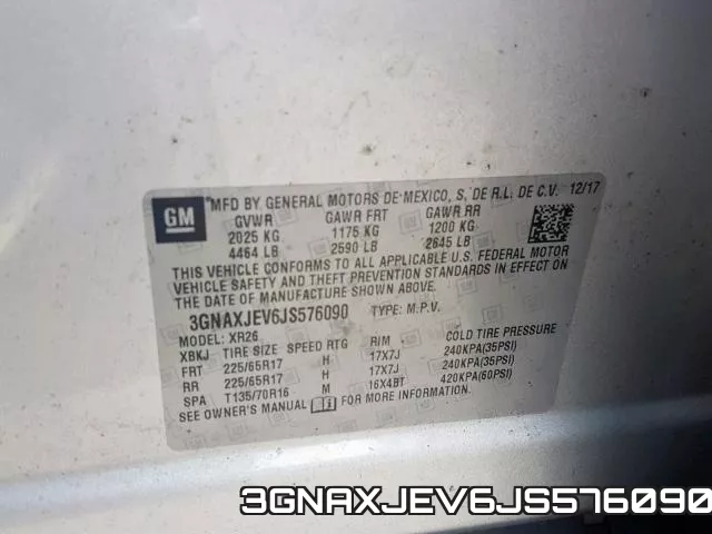 3GNAXJEV6JS576090 фото 2