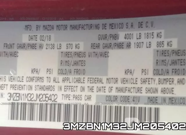 3MZBN1M32JM205402 фото 9
