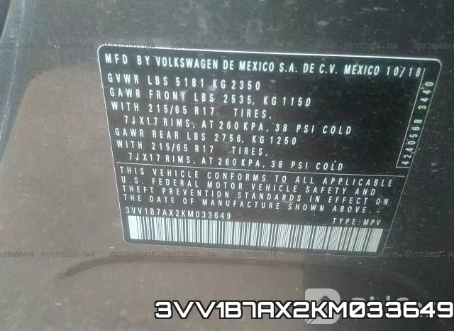 3VV1B7AX2KM033649 фото 10