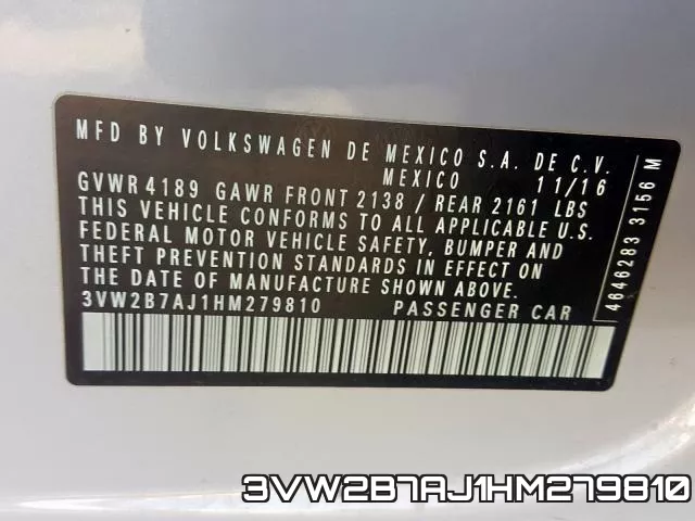 3VW2B7AJ1HM279810 фото 2
