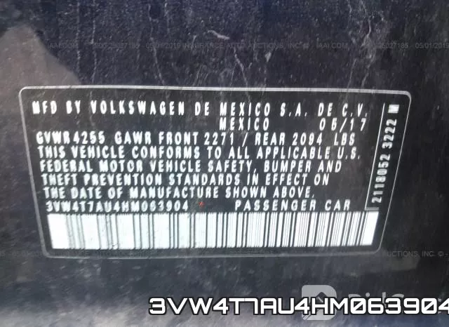 3VW4T7AU4HM063904 фото 7