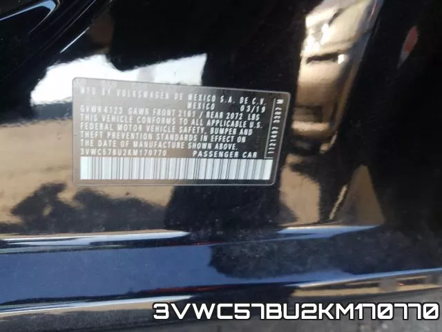 3VWC57BU2KM170770 фото 2